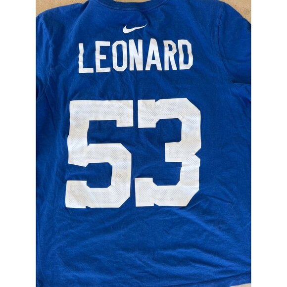 Nike Colts Leonard #53 Tee Shirt Mens Size G Blue Cotton Sportswear J3 - Picture 6 of 6
